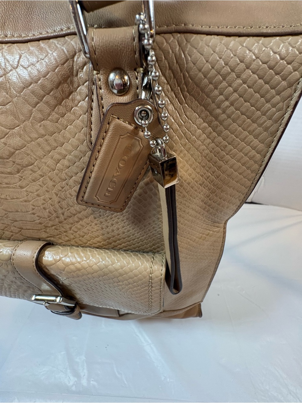 Coach Charlie Python-Embossed Leather Tote — F28723 - Picture 4 of 16